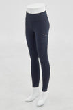 High Waist Fitted Leggings Zippered Pocket Detail-BLACK