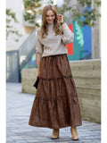 Vintage Washed Tiered Skirt