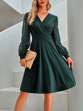 Women's V-Neck European and American Jacquard Dress