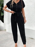 Effortless Elegance Casual Black Jumpsuit