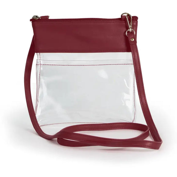 Gameday Crossbody in Vegan Leather - Maroon