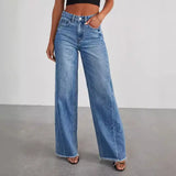 High Waist Denim Pant Wide Leg Jeans