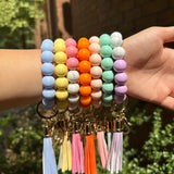 Silicone Beaded Keyring/Keychain Bracelet