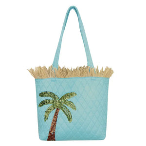 Palm Tree Tote Bag 13" X 10"