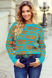 Western Fashion Patterned Loose Sweater