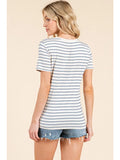 Short Sleeve Multi Color Stripe Top