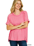 Soft Melange Short Sleeve Hi-Low Tee