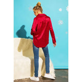 Satin Leopard Print Button Down Top