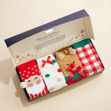 Fuzzy Christmas Crew Socks | Assorted 4-Pair Set For Christmas Gift