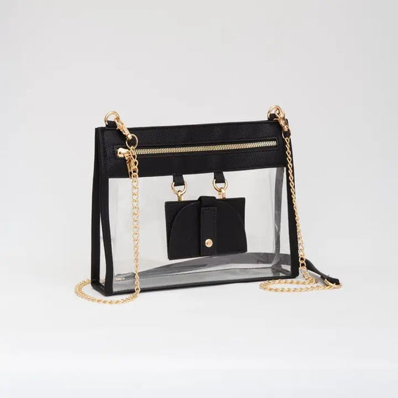 Clear Gameday Crossbody Bag with Sunglasses Holder