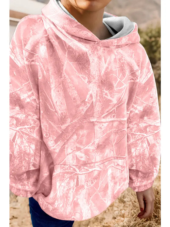 Fashion-W Camouflage Kangaroo Pocket Oversized Hoodie