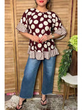 Trendy Floral Short Sleeve Women's Boutique Top