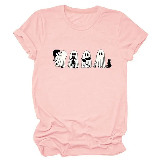 Ghost and Black Cat Tee – Plus Size Casual Top