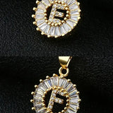 A-Z Alphabet Initial Sun Pendant NECKLACE_