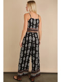 Scarf Boarder Printed Woven Top & Pants Set