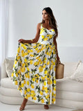 Halter Print Halter Halter Waist Long Dress