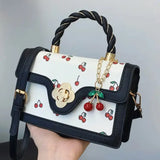 Cherry Printed Square Handbag