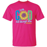 God Sunflower Inspirational Christian Short Sleeve Graphic Te