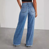 High Waist Denim Pant Wide Leg Jeans