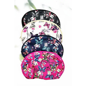 Oval Shaped Butterfly Print Cosmetic Pouch