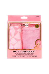 Shower Hair Turban Set Geometric/Pink -