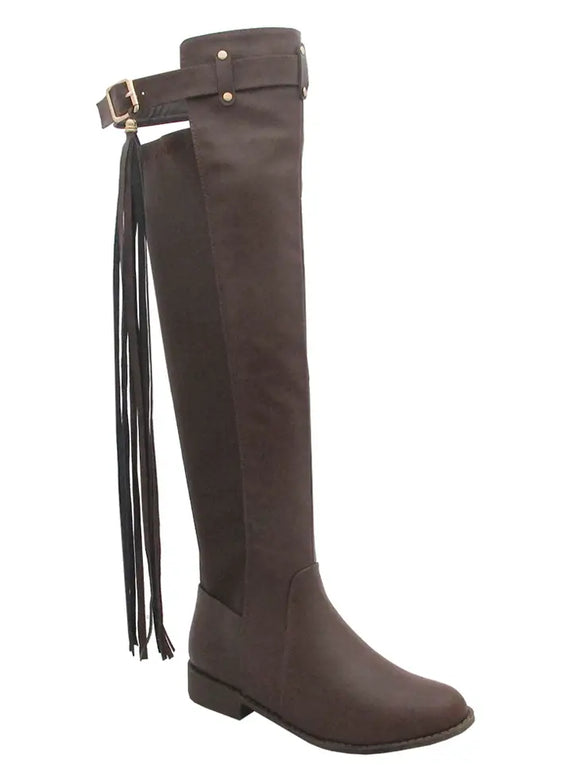 KRISTEN 90 YOKI WOMENS HIGH BOOT WITH TASSEL ON SIDE