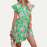 Summer Ready Floral Print Sleeveless Tiered Mini Dress