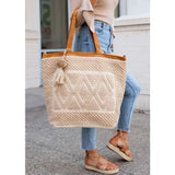 Tan Diamond Pattern Tote