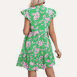 Summer Ready Floral Print Sleeveless Tiered Mini Dress