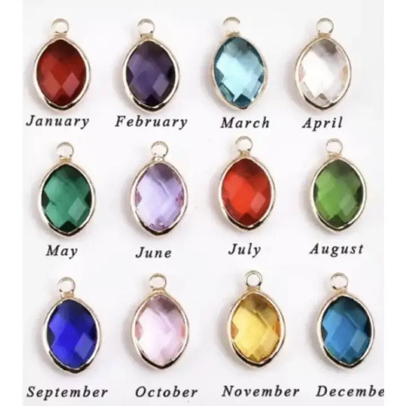 Birthstone Charms -Silver