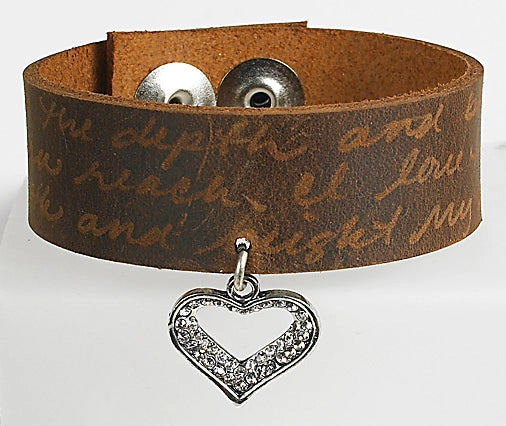 Monarch M-Leather Bracelet Small Heart Charm