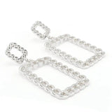 Chain Link Geo Drop Earrings