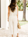 Sleeveless Ankle Length Wide Leg Jumpsuit