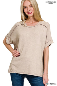 Soft Melange Short Sleeve Hi-Low Tee