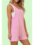 Sleeveless Pocketed V Neck Jersey Romper