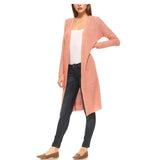 Womens Casual Knee Length Knitted Cardigan