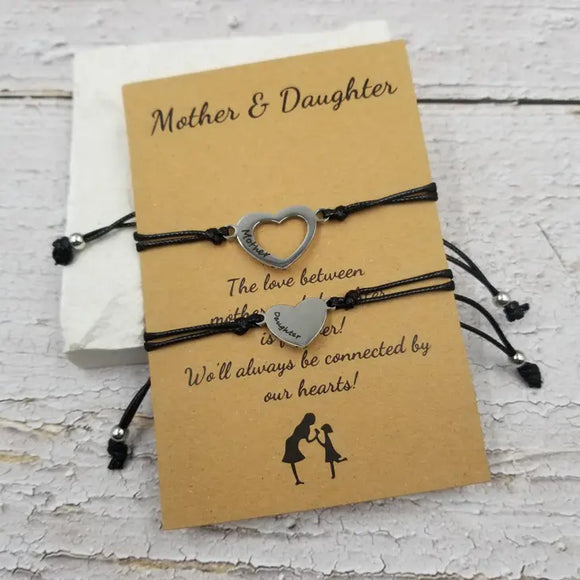 MOTHER DAUGHTER WISH HEART BRACELET