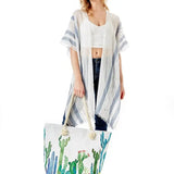 Cactus Print Summer Beach Tote Bag