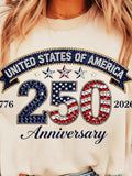 Faux Rhinestone USA 250th Anniversary Shirt
