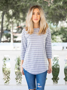 3/4 Sleeve Striped Ella Tunic