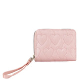 Heart Quilted Wallet with A Wristlet