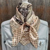 35X35" Tan and Cream Wild Rag / Scarf