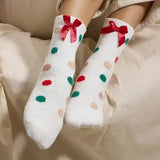 Fuzzy Christmas Crew Socks | Assorted 4-Pair Set For Christmas Gift
