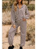 Fashion-W Athleisure Checkered 2pcs Pants Set
