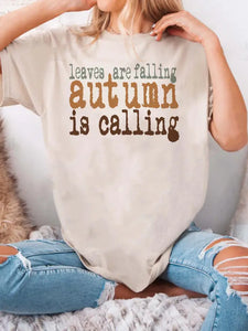 Leaves Are Falling Autumn Unisex Round Neck Tee