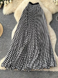 Gingham Pleated Midi Skirt