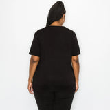 Sequin Inset Short Sleeve Curve