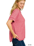 Soft Melange Short Sleeve Hi-Low Tee