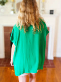 Green Seam Detail Loose Fit Blouse