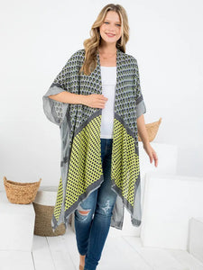 Patch Print Kimono - Ideal For Resort or Vacation Wear